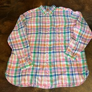 Men’s 3XLT Ralph Lauren Polo Long Sleeve Dress Shirt 100% Linen